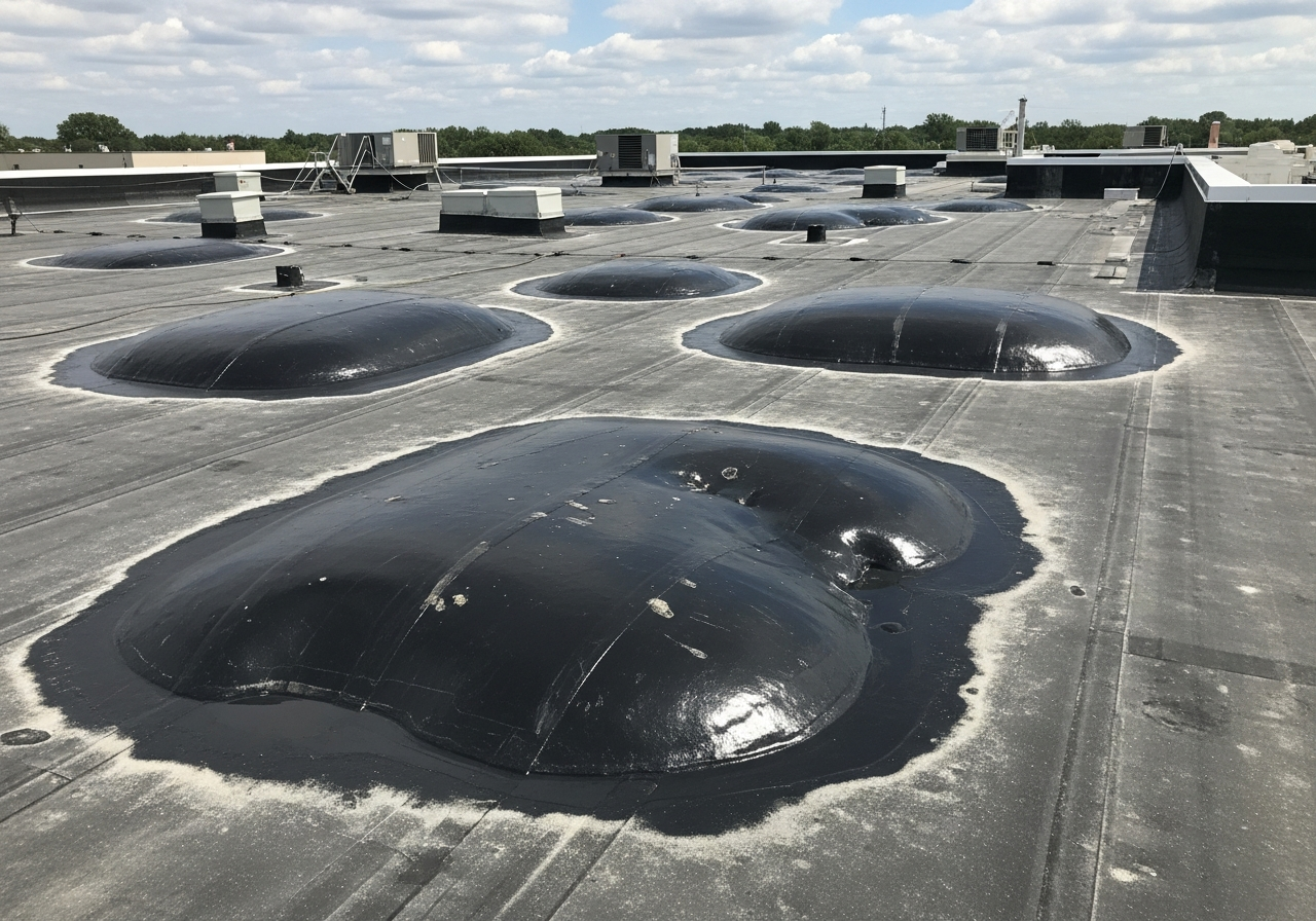 Membrane Blistering from Trapped Moisture