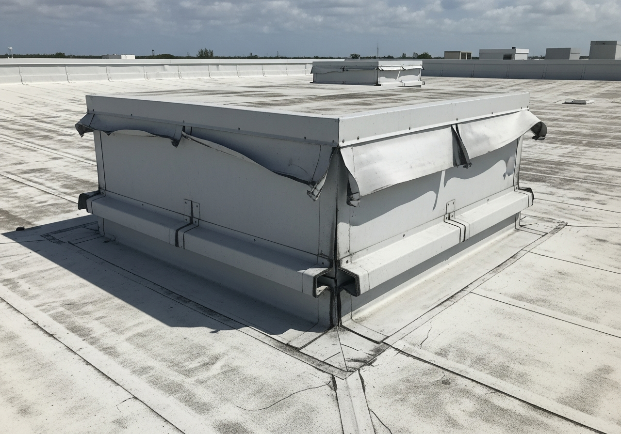 Penetration Flashing Separation at HVAC Curbs