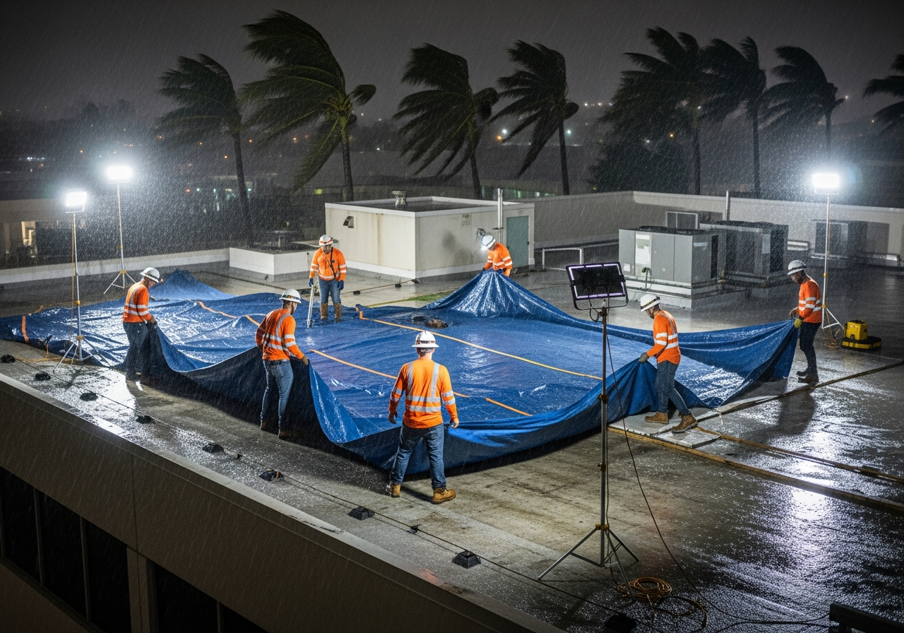 Nighttime Leak During Tropical Storm