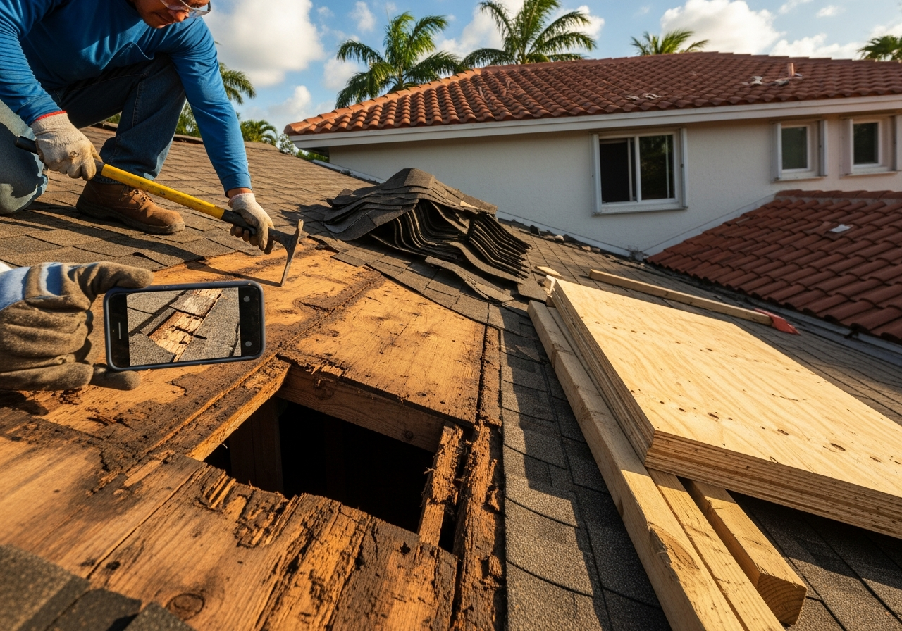 Deck Damage Found During Tear-Off