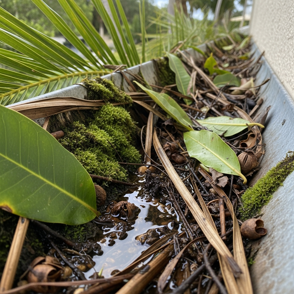 Debris Accumulation in Valleys and Gutters