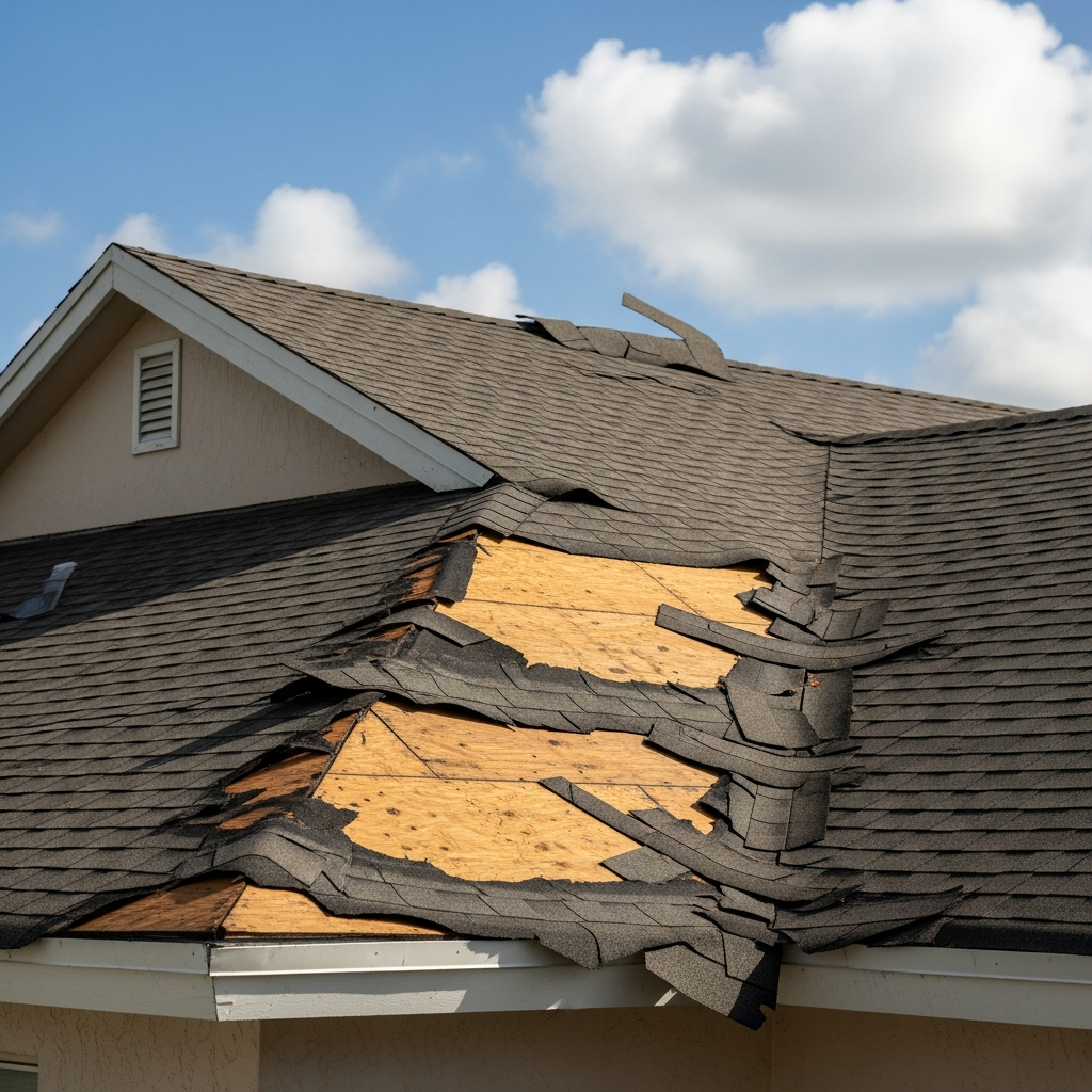 Missing or Blown-Off Shingles / Tiles / Panels