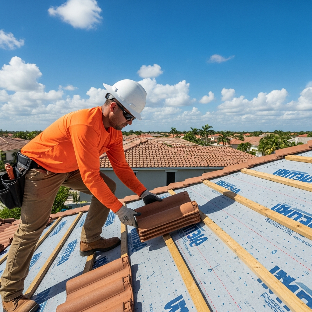 Hurricane resistant metal roof installation on a Miami home